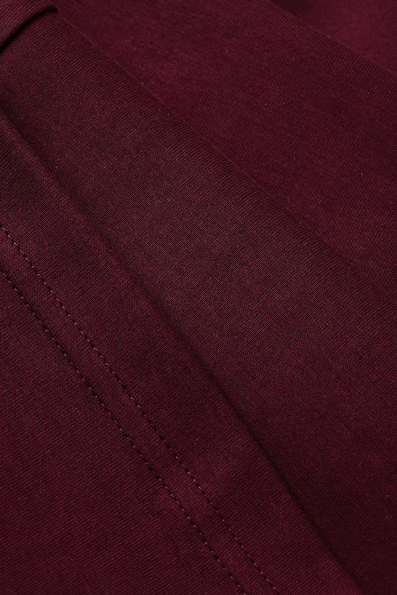 SNITCH Maroon Core Lab Knit Wide Leg Pants for Men | Best Price UAE
